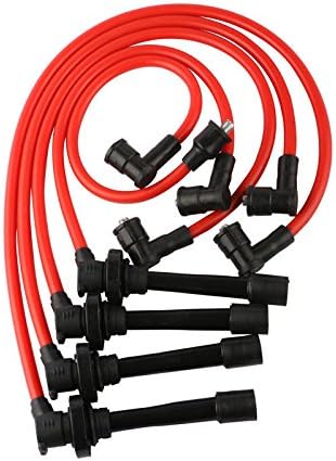 5ps10.2mm Spiral Core Spark Plug Ignition Wire Fit For 92-02 Honda Accord Civic