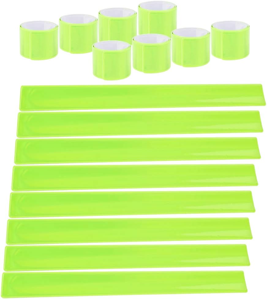 20 Pcs Reflector Snap Bands Fluorescent Slap Armbands Reflector Strips High Visibility Slap Safety Bands for Children Adults Boys and Girls When Cycling Running Jogging