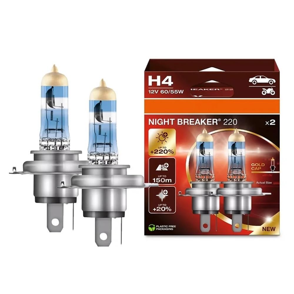 Faros halógenos for coche H4 H7 H11, potencia del 220%, haz de luz de 150 m, 2 unidades, 12 V, Alemania(H7)