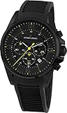 chrono black midnight steel Chronograph JACQUES LEMANS Herrenuhr Liverpool Silikonband massiv Edelstahl ip-Black Chronograph 1-1799E
