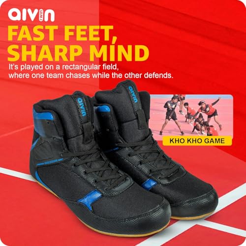 Image of AIVIN Men's Kabaddi, Kho Kho, Wrestling Shoes | Blue Athletic Sports Shoes