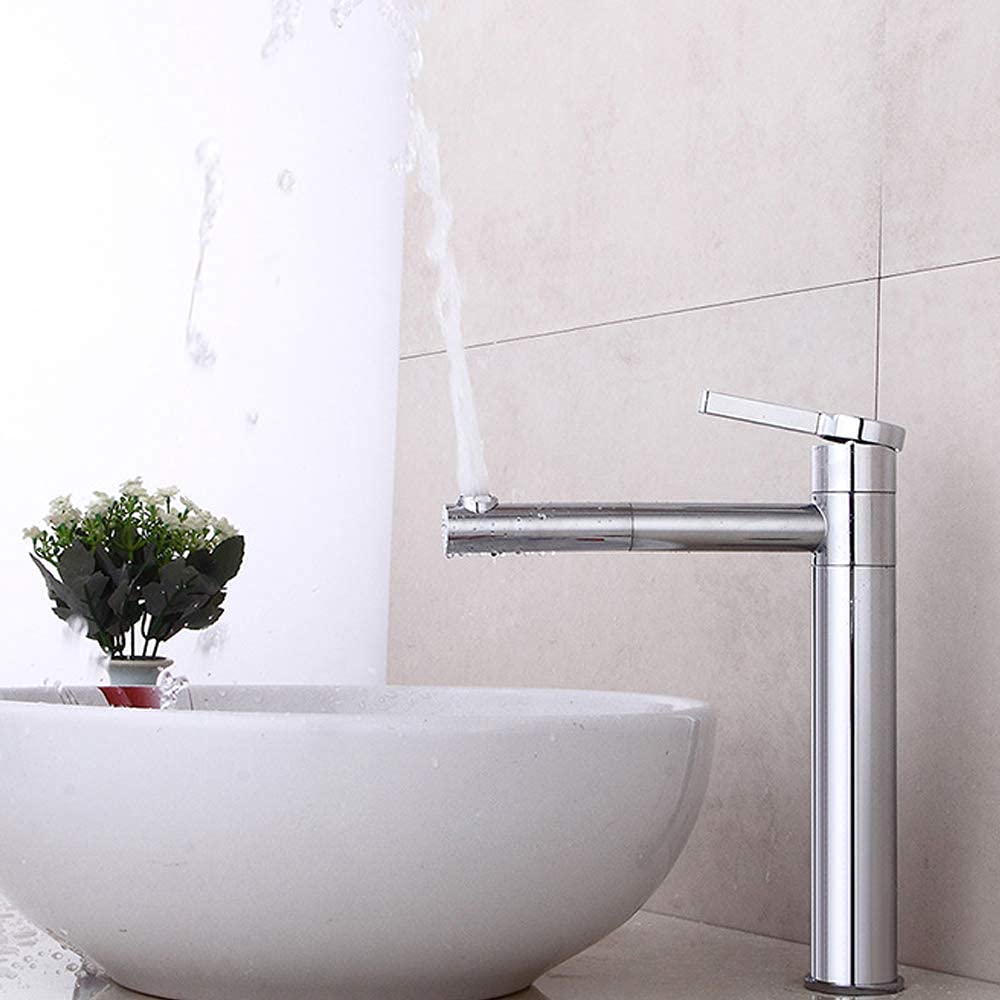 Grifo de fregadero, grifo de lavabo de cocina, grifo de lavabo de baño, grifo de baño moderno, grifo de rotación de 360 grados, grifo de agua fría y caliente, cartucho de cerámica LWX