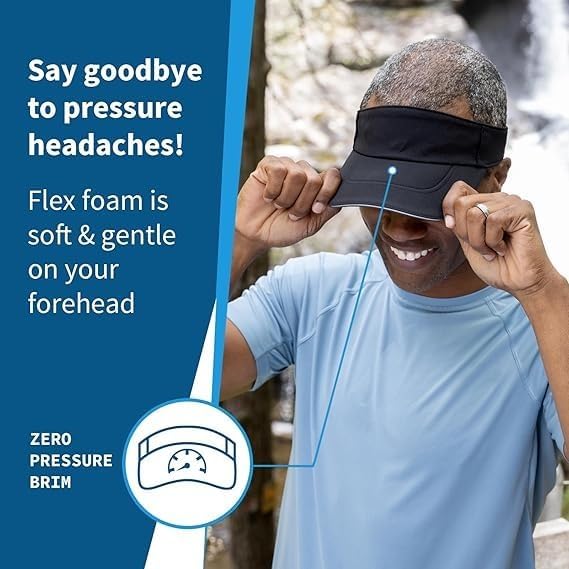 Miniatura 4 de TrailHeads Sombrero con visera solar para hombre, viseras de golf recicladas para hombre, visera de correr para tenis, deportes, entrenamientos