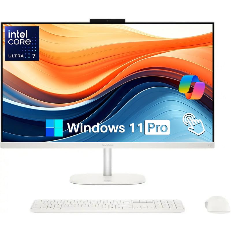 Image of HP OmniStudio 27 Inch FHD Touchscreen All-in-One Desktop PC, Intel Core Ultra 7 355, 16GB DDR5, 1TB SSD, Height Adjustable Stand, IPS Anti-Glare Display, Ai Copilot, WiFi 7, Bluetooth 6,Windows 11 Pro
