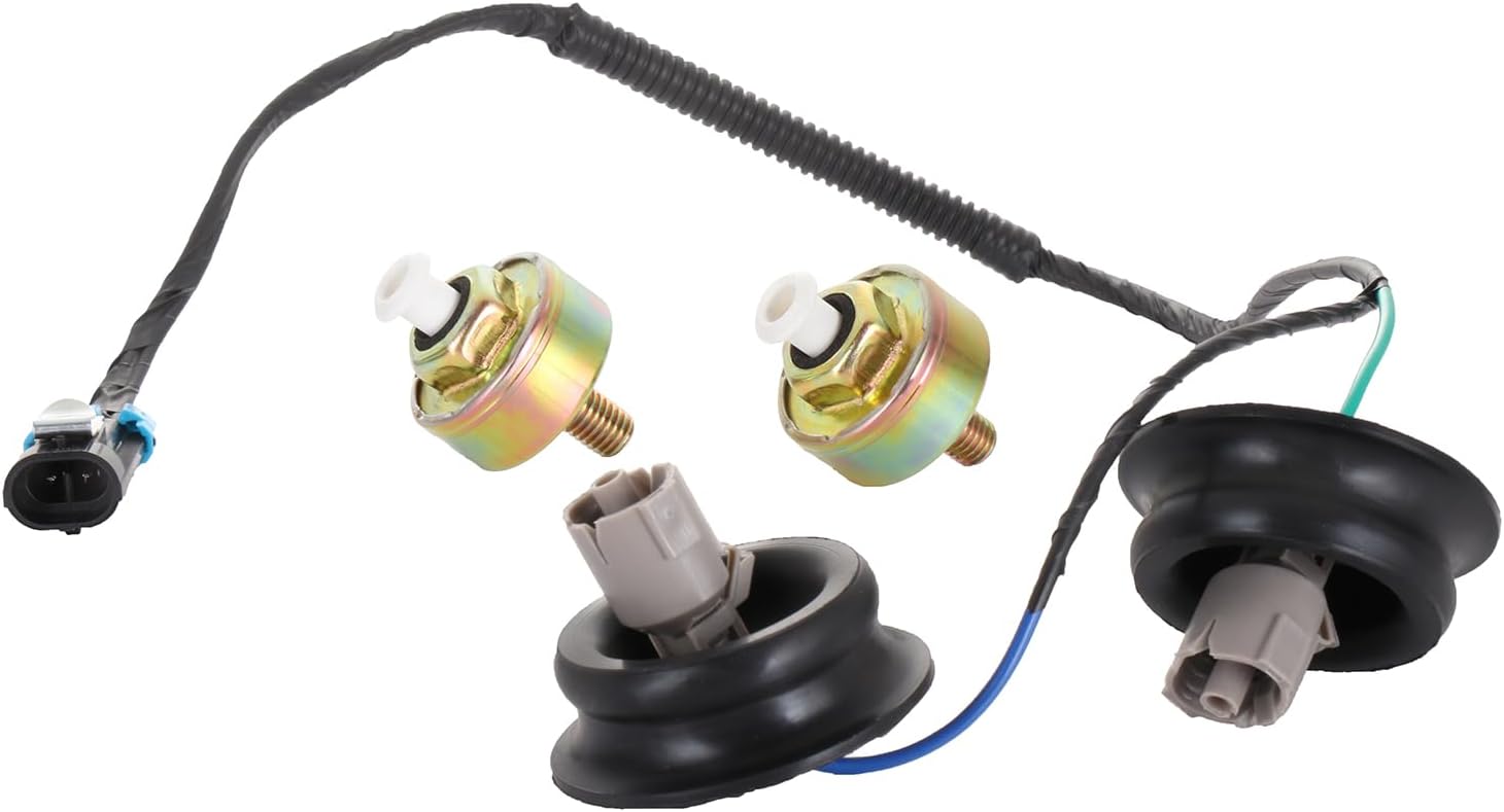 ROADFAR Knock Detonation Sensors with Harness Replace 12589867 for 2002-2007 for Cadillac Escalade 1999-2006 for Chevrolet Silverado for GMC Sierra 1500 2005 for Hummer H2