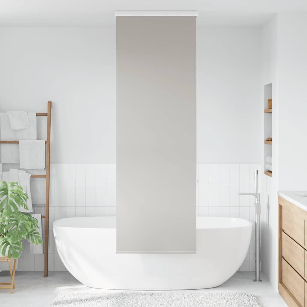 Tenda a rullo per doccia con cassetta, 60 x 240 cm, grigio chiaro, guida in alluminio PEVA, impermeabile, salvaspazio, per bagno, cucina e camera da letto