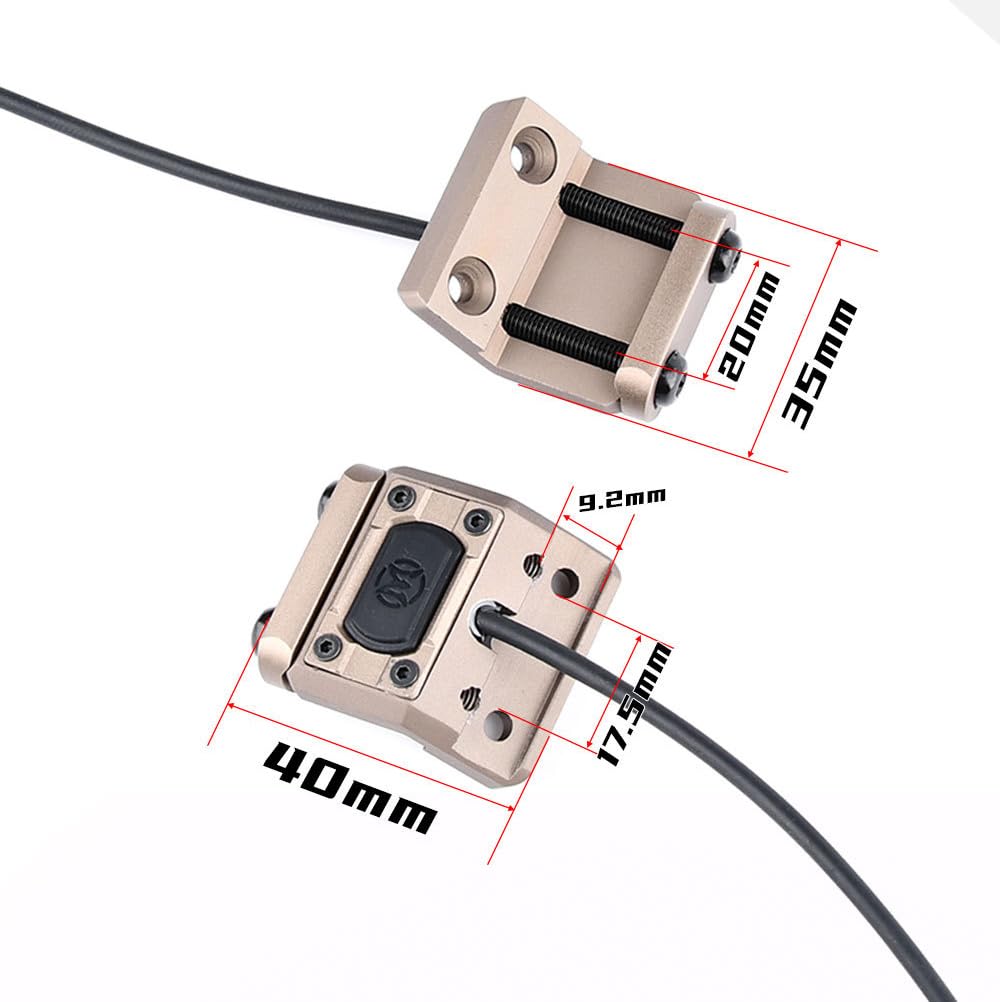 Aluminium Alloy Tactical Modular Wire Remote Pressure Switch with Crane Laser Plug for PEQ15/L3 Series Weapon Light and Tactical Flashlight (Black)