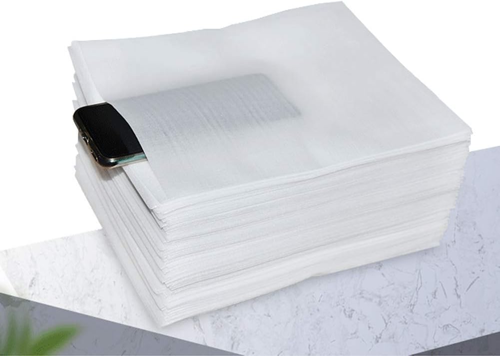 100pcs White Cushioning Foam Packaging Bag Foam Wrap Sheets for Packing Dishes Glasses and Furniture : Office Products