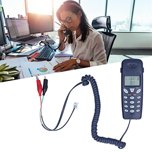 Teléfono fijo con cable y pantalla LCD para hogar miniatura 5