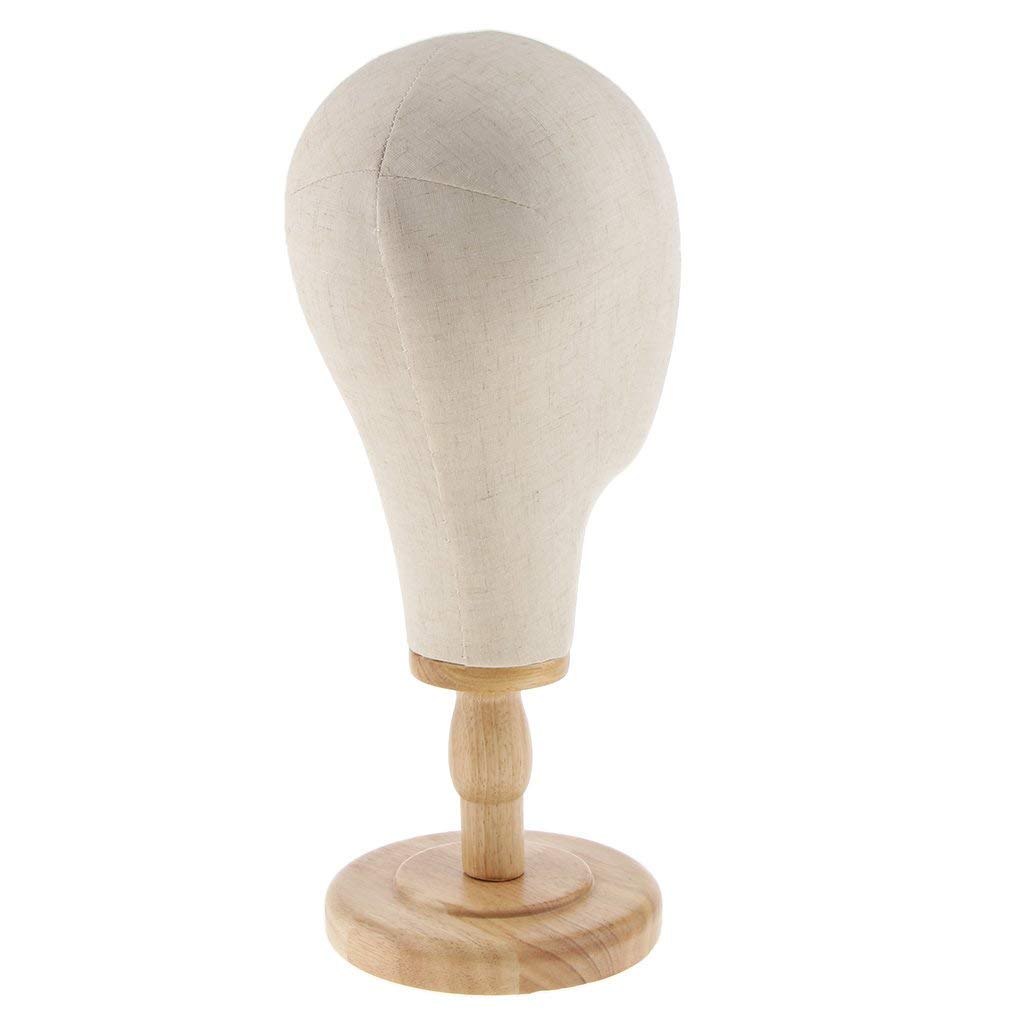 Backbayia Salon 23 Zoll Kork-Perückenkopf Mit Halterung – Aus Segeltuch, 30 Cm Hoch, Für Frisüren & Perücken