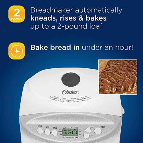 Oster Expressbake Bread Maker with Gluten-Free Setting, 2 Pound, White (CKSTBR9050-NP) image 5