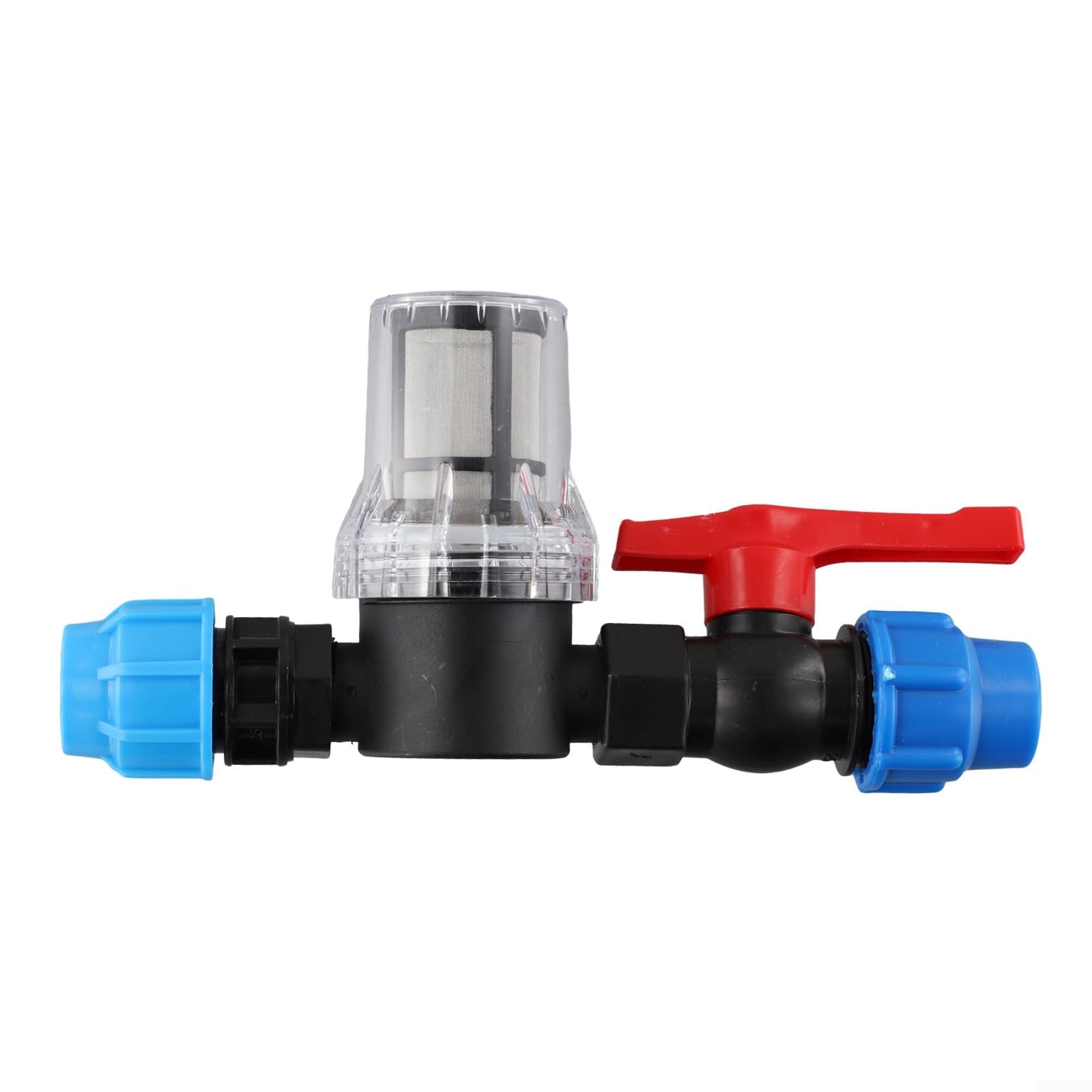 Garden Drip Irrigation Water Filter with Plastic Tube Quick Connector, Compatible with 20mm, 25mm, 32mm Pipes, 80 Mesh Stainless Steel Screen, Easy to Clean and Install for Yard W(25mm)