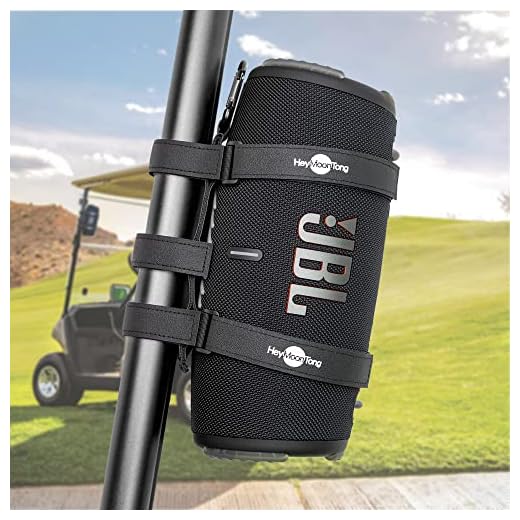 HeyMoonTong Big Portable Speaker Mount for Large Bluetooth Speakers with 12''-20'' Circumference, Waterproof Adjustable Strap Accessory Holder Fits UTV Golf Cart Bike or Boat Railing/Cross bar/Frame
