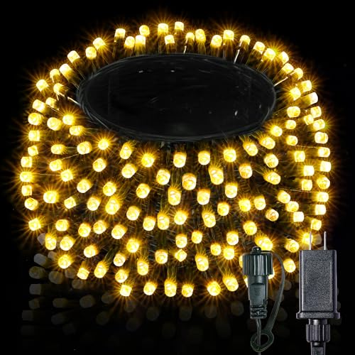 BlcTec Warm White Christmas Lights, 300 LED 108FT Christmas Tree Lights with 8 Modes, Waterproof, UL Certified, Timer, Memory, End to End Connectable String Lights for Indoor Outdoor Xmas Decorations