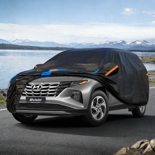 Image of Custom Fit SUV Car Cover for Hyundai Tucson (2004-2026), Upgraded Waterproof All Weather Outdoor Auto Cover with Driver Door Zipper & Mirror Pockets, UV /Snow /Dust Protection