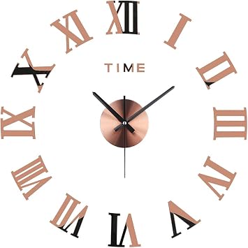 3D DIY Wall Clock, Modern Frameless Large 3D DIY Wall Clock Mirror Stickers Kit Decoration Home for Living Room Bedroom