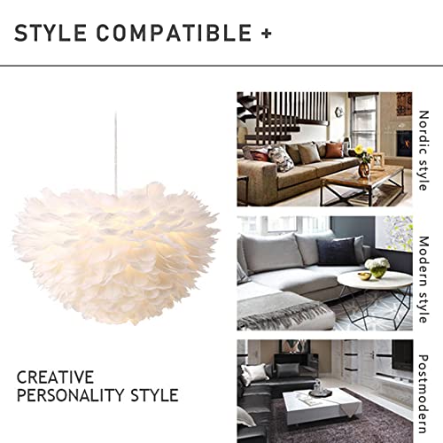 Plafonnier plumes blanches moderne style nuage design 30 cm - 7