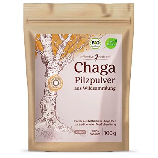 Chaga Pilz Pulver Bio - 100g - Aus Wildsammlung - Für Chaga Tee in Bio-Qualität und weitere Anwendungen - Aus Estland