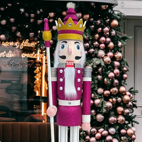 CDL 1,8 m hoch, violett glitzernd Weihnachten Holz Nussknacker...
