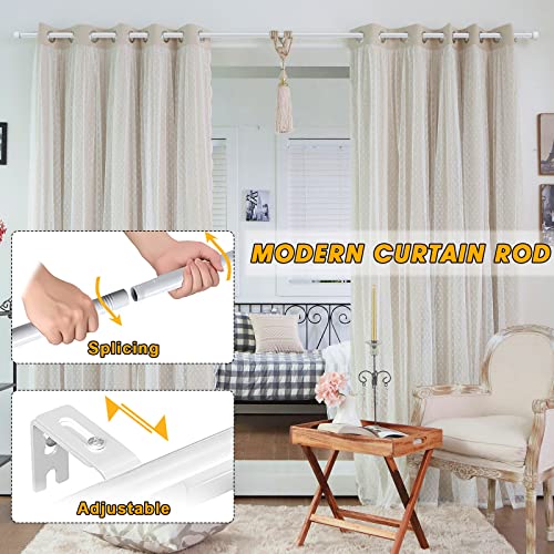 White Curtain Rods For Windows 66 To 120, 1 Inch Heavy Duty Curtain Rod Set With Adjustable Brackets Outdoor Single Window Rods(5.5-10 Ft) #TOP1