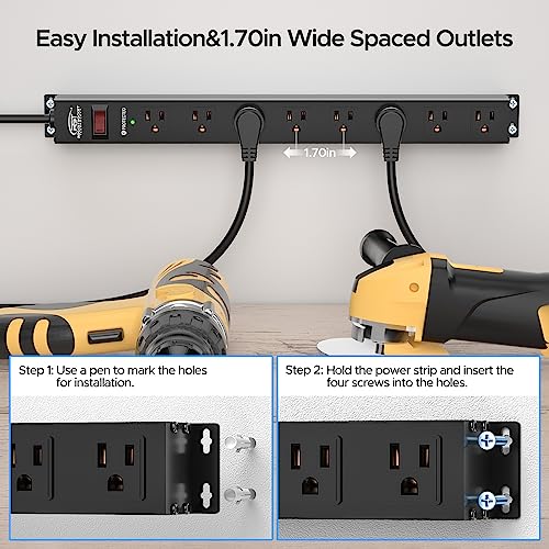 Compare CRST 8 Outlet Metal Heavy Duty Power Strip with Switch, 2100J