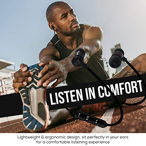 iJoy Bluetooth Wireless Sport Earbuds IPX4 Sweatproof Sport Headphones with Microphone, Noise Cancelling Earphones, Noise Cancelling Headset for Workout, Running, Gym - Thumbnail 7