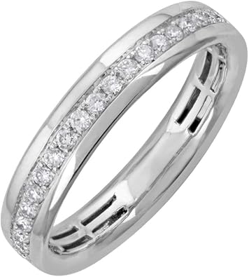 1/4 Carat Round Cut Diamond Half Eternity Wedding Band in 10K Gold | Anniversary & Wedding Ring