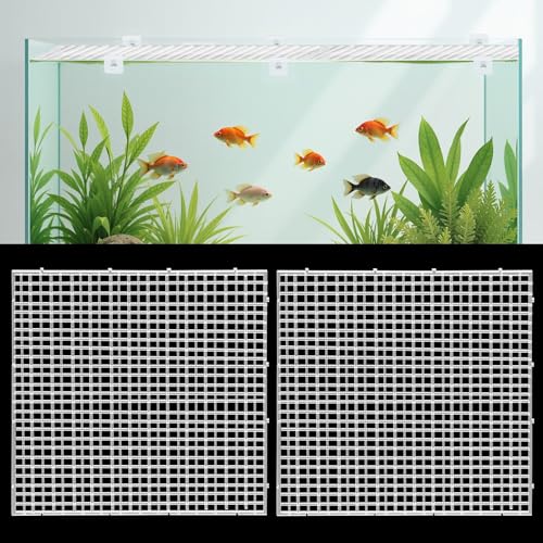 QoTang 4 pièces Couvercle Aquarium,Panneau de Grille en Plastique Panneau Isolant en Grille Couvercle de Terrarium,Empêche Les Poissons de Sauter et Protège...