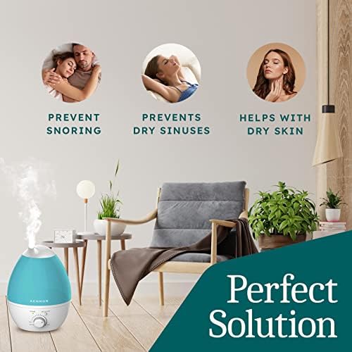 AENNON - Ultrasonic Cool Mist Air Humidifier for Bedroom & Plants - Baby & Pets Humidifier - Aroma Diffuser for Home with Auto Shut Off and Night Mode 20+ hrs of use (2.8l) Ceramic Filter Included
