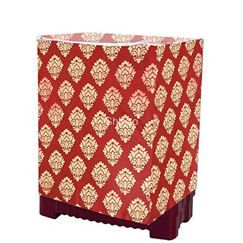 Image of Woah Washing Semi Automatic Washing Machine Cover Suitable for 5 Kg to 8 Kg Maroon Embroider