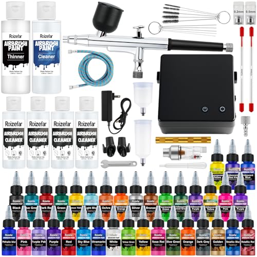 Kit aérographe anti-bouchage 55 PSI avec 36 peintures pour réussir vos maquettes
