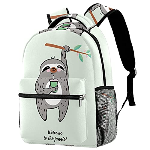 Sac à dos d'école pour garçons et filles rigolo paresseux