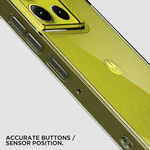 Image of Pikkme Back Cover for Motorola Moto G86 Power 5G PC + TPU Clear Transparent Raised Edges Shockproof Protective Phone Bumper Case(Transparent)