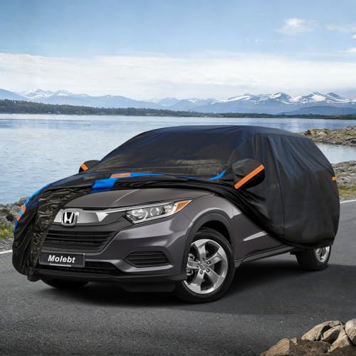 Image of Custom Fit SUV Car Cover for Honda HR-V HRV (1995-2026), Upgraded Waterproof All Weather Outdoor Auto Cover with Driver Door Zipper & Mirror Pockets, UV /Snow /Dust Protection