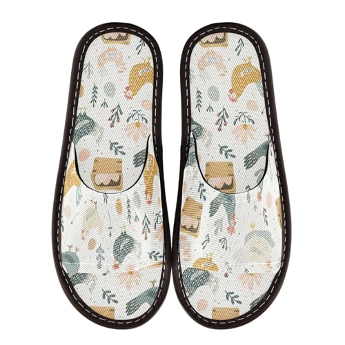 CHIFIGNO Washable Reusable Spa Shoes with Anti-slip Sole, Indoor and Outdoor House Shoes Size 6.5-7