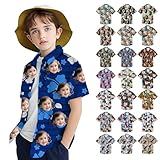 22 Styles Custom Face Hawaiian Shirts for Boys Bluey Bingo Hawaiian Button Down Dress Shirt Toddler to Big Kid