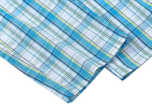 MoFiz Pyjamabroek voor heren, 100% katoen, lang, geruit, licht, ademend