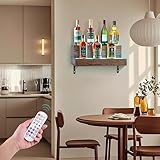 Wine Rack with LED Light Liquor Bottle Display Shelf Wall Mounted, 2 Tier Acrylic Illuminated Bar Bottle Display Case Floating Shelf RGB Lighting for Home Commercial Bar Party - Image 5