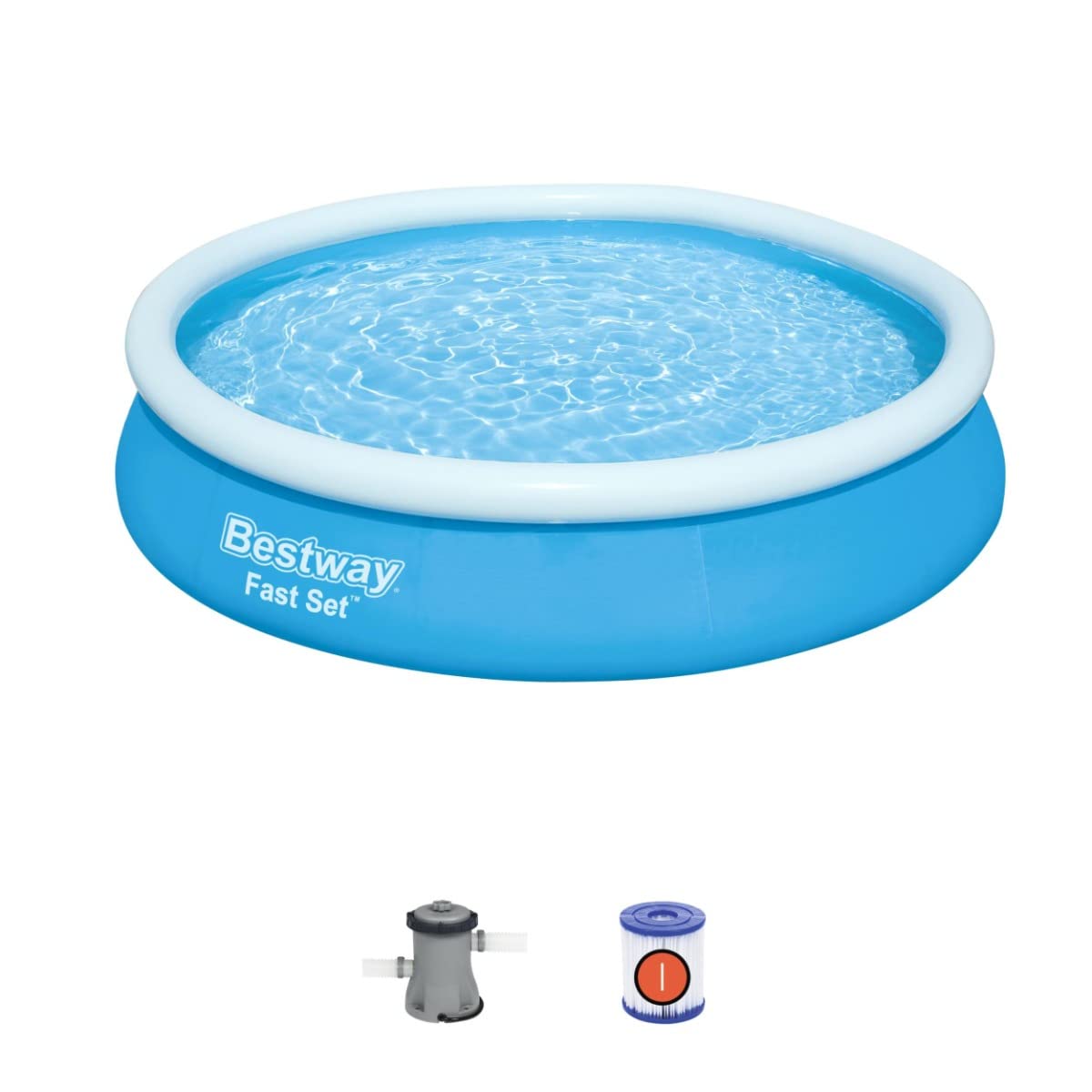 BESTWAY Bestway-12'X30 Fast Pool Set Piscinas hinchables, Multicolor, Única