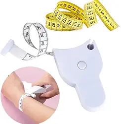 Trena Fita Métrica Corporal Com Botão Trava Mais Fita Métrica 1,5m Plástico e Destrava e Slot Para Facilitar Marcação de Medida - TBS