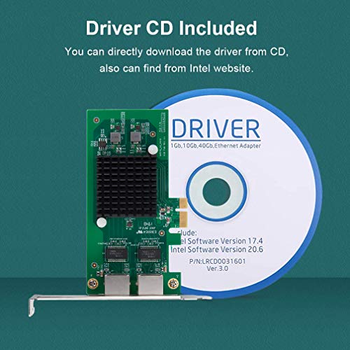 10/100/1000Mbps Gigabit Ethernet Converged Network Server Adapter Card (Nic) With Intel 82576 Controller Chip, Dual Rj45 Copper Ports, Compatible For Intel E1G42Et, Pci Express 2.1 X1 #TOP4