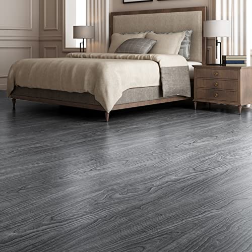 Art3D A43003P36 Peel And Stick Floor Tile Vinyl Wood Plank 36-Pack 54 Sq.Ft, Deep Gray, Rigid Surface Hard Core Easy Diy Self-Adhesive Flooring thumb #1