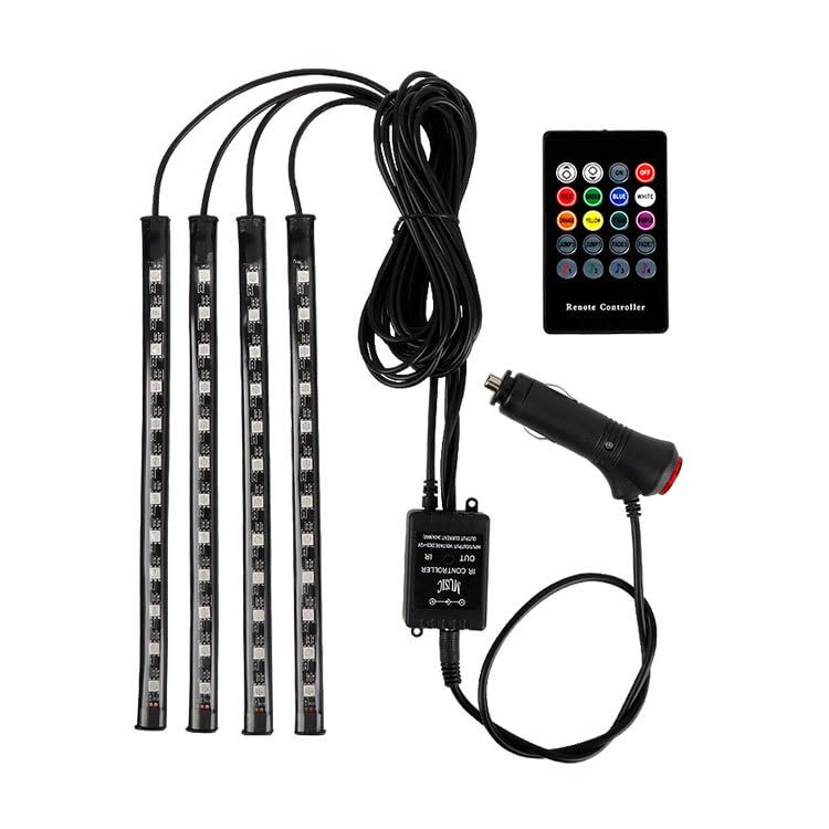 72LEDs 64Color Smart Interior Lights with App Control,led RGB Inside Car Decor Lights with DIY Mode and Music Mode (4pin 72LEDS)
