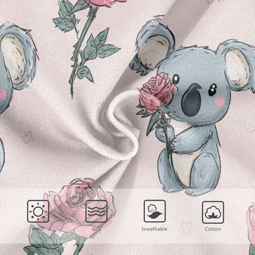 Wusikd Cute Koala Bear Girls' Underwear Cotton Pink Rose Girls Briefs Soft Toddler Underwear 2T3