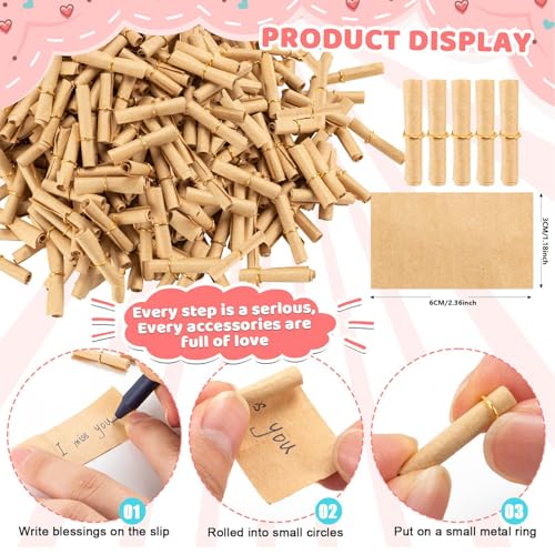 100 Stück Mini Lose Tombola,Kleine Zettel zum Schreiben,Tombola Lose zum Selber Beschriften von Nachrichten,Briefen,Jubiläums-,Valentinstags- und Geburtstagsgeschenken-Braun