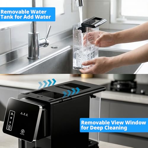 Image of Cowsar 2-in-1 Countertop Ice Maker with Water Dispenser, 26lbs /24h