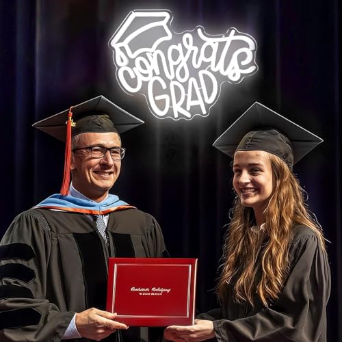 Image of Congrats Grad Neon Sign for Wall Decor Graduation Neon Led Sign Dimmable Graduation Light Up Sign for Backdrop Congrats Neon Light Sign for Class Of 2026 Party Dorm Celebration Gifts