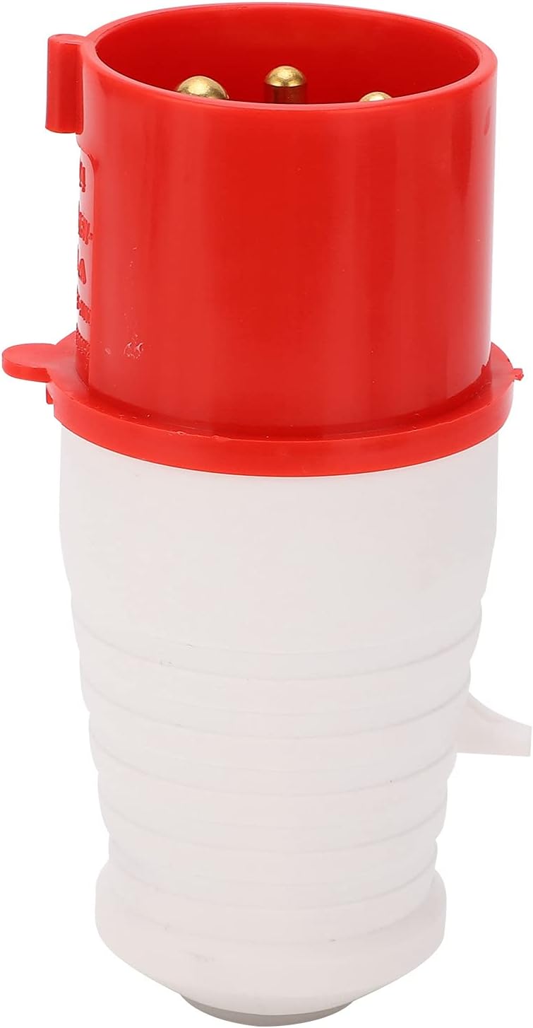 4 Pin Power Plug, 32A 3 Phase Industrial Connector Socket Set with IP44 Rating and Anti Drop Design, for Indoor Outdoor Use in Industry Chemical Airport