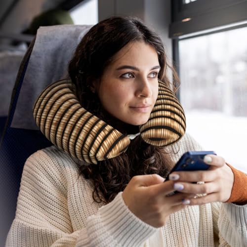 Almohada de viaje poliéster negra cervical miniatura 6