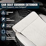 Car Seat Extender with Knee Support Lengthen Leg Cushion Ergonomic White - Image 3
